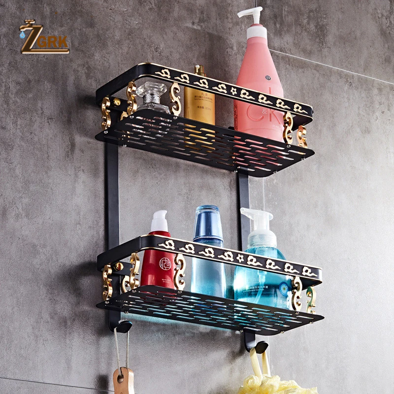 zgrk paper holders euro style bathroom accessory space aluminum black spray paint bath hardware set bathroom fitting towel ring free global shipping