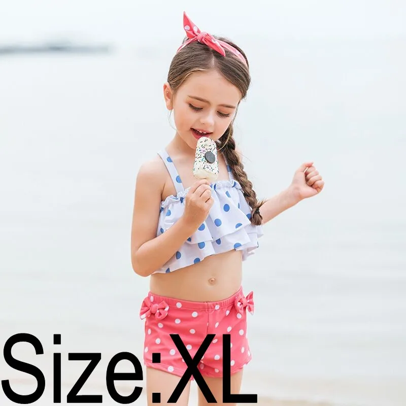Red XL Г., милый детский купальный костюм в Корейском стиле купальный костюм для девочек детский купальный костюм с бретельками на спине и кружевом, бикини для маленьких девочек, комплект из 3 предметов, купальный костюм - Цвет: Red XL