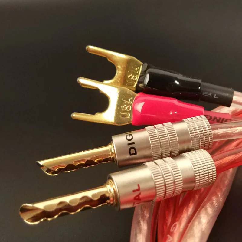 FIHI-17 DIY аудиокабель Hifi для динамиков с 2 Y-образными банановыми штекерами на