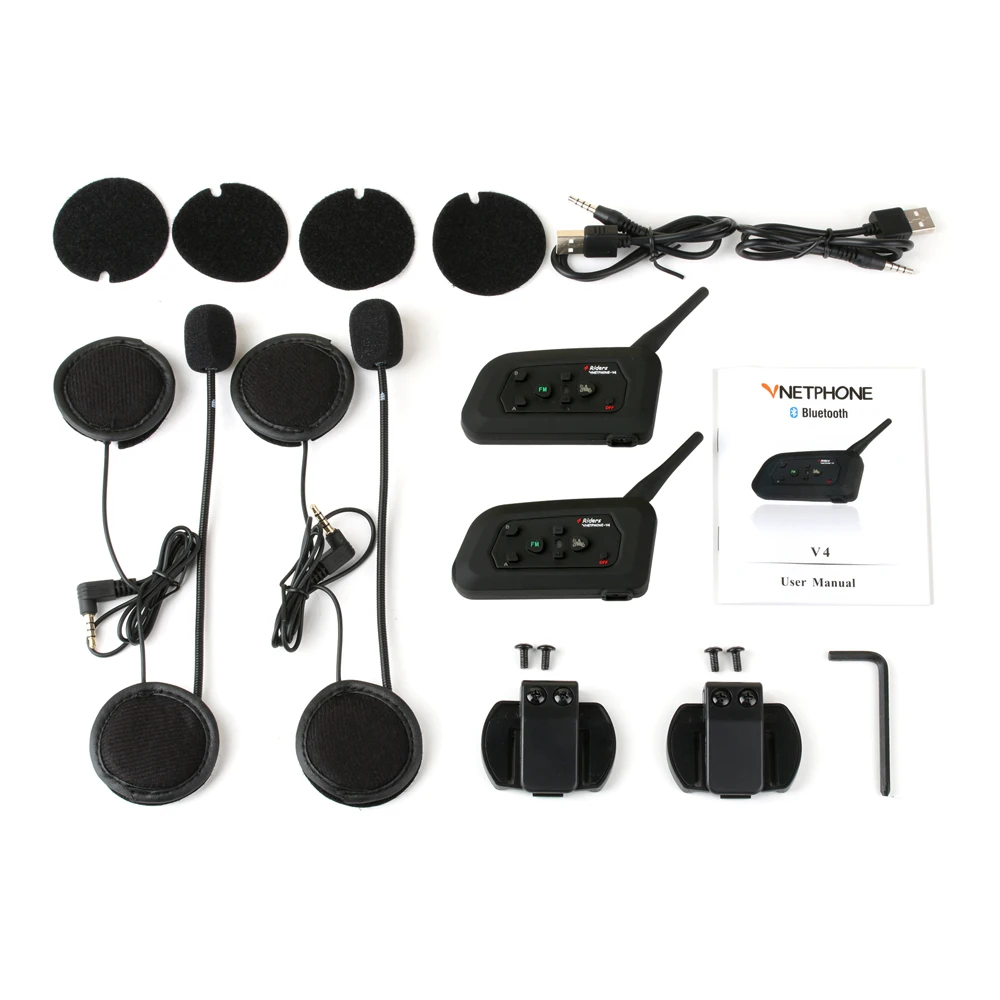 Bluetooth гарнитура Vnetphone V4 для мотоцикла и велосипеда 1200 м|intercom for motorcycle|vnetphone v44 riders |