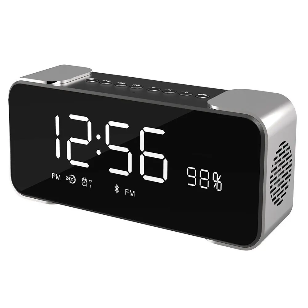 Electronic Portable Bluetooth Alarm Clock Wireless Stereo Speaker with Alarm Clock ireless Audio Bluetooth Speaker USB charging