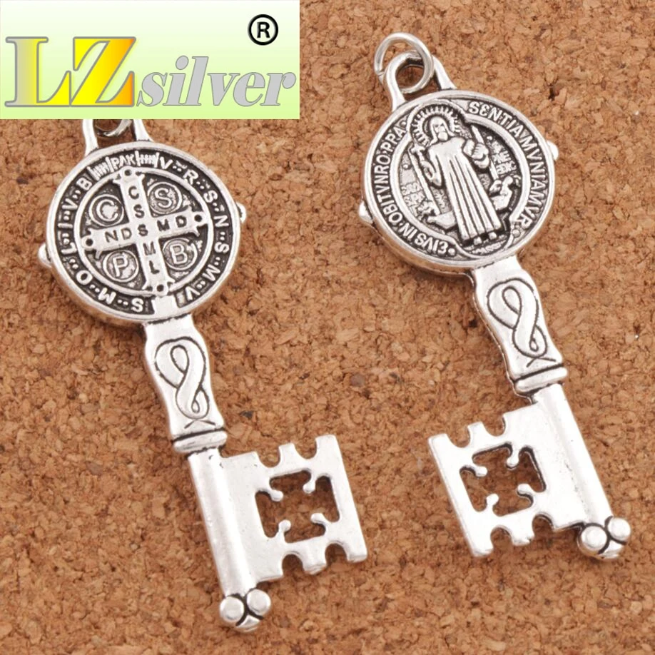 Орден Святого Бенедикта крест подвески в виде статуи Христа из Spacer Шарм бусины 6