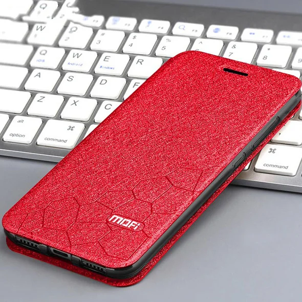Красный Флип-чехол для xiaomi redmi 7 redmi 7A чехол-подставка противоударный mofi Кожаная Обложка для книг redmi 7 7a чехол силиконовый роскошный блеск - Цвет: Красный