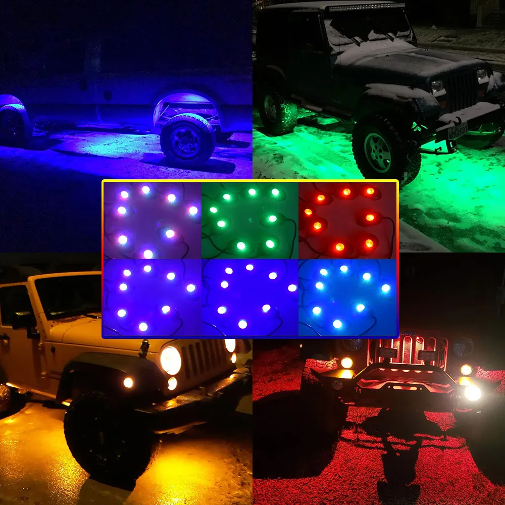 8 шт. 3 дюйма 9 Вт разноцветный RGB светодиодный светильник с Bluetooth-контроллером