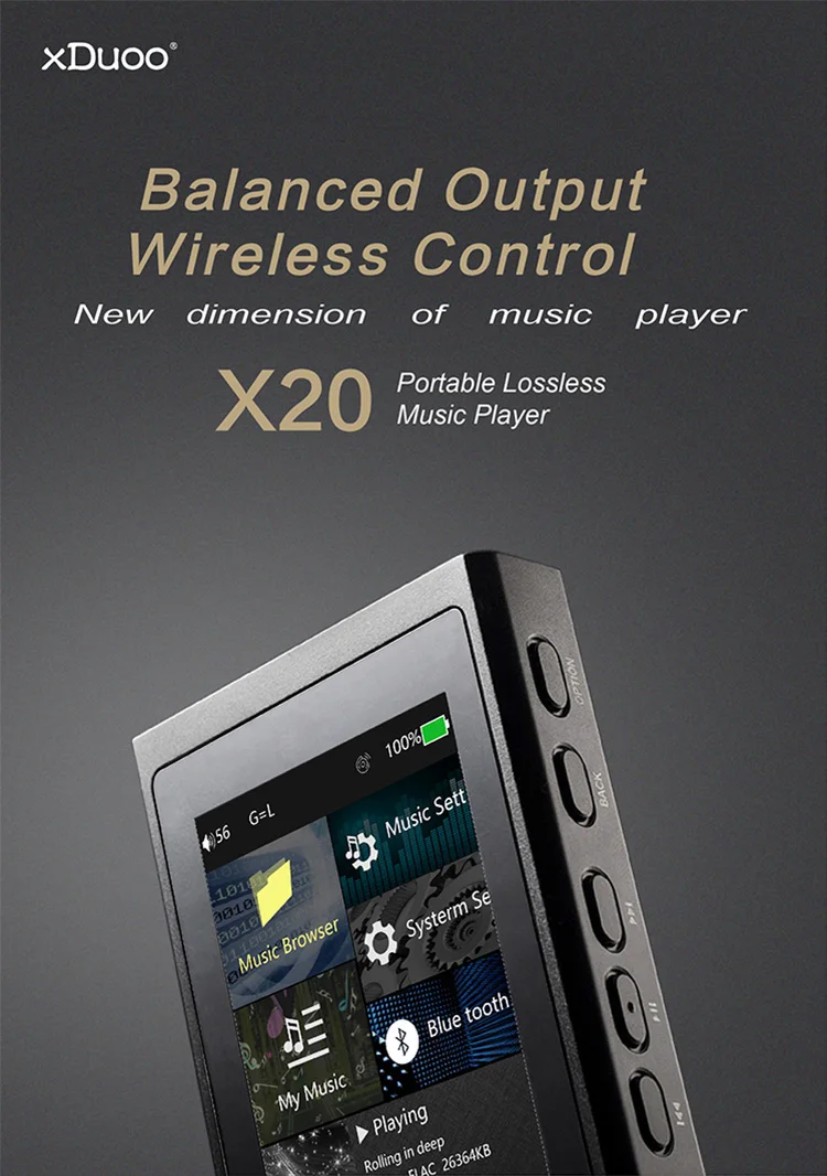 Новинка xDuoo X20 ESS9018Q2M OPA1612 Мини HIFI USB DAD DSD HD Bluetooth 4,0 музыкальный плеер MP3 32 бит 384 кГц DSD256