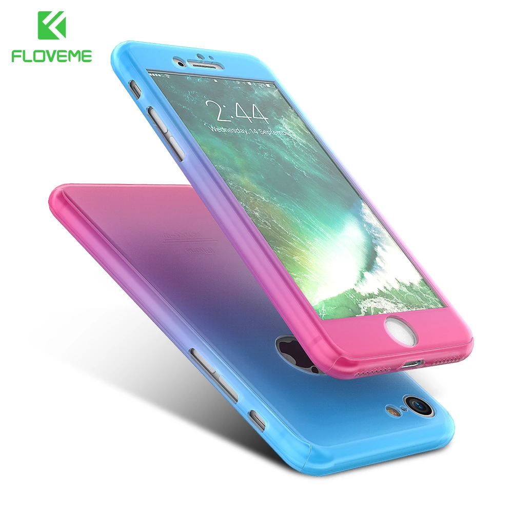 Чехол FLOVEME для iPhone 6 чехол 6S Plus чехлы с полным покрытием 360 градусов и закаленным