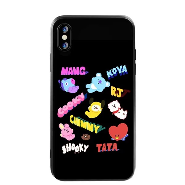 Бренд BTS милый мультяшный BT21 силиконовый чехол для iPhone X XS MAX XR Love yourself 5 5S SE 6 6splus 7 8