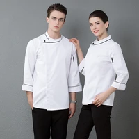 chef costume restaurant kitchen uniform bbq kitchen high quality cooks clothing chef jacket white
