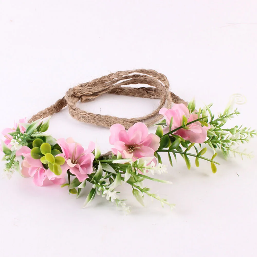 Новинка Boho женские цветочные повязки на голову свадебный веночек Свадебные ремешки для волос Аксессуары Цветочные короны пляжные вечерние гирлянды головной убор