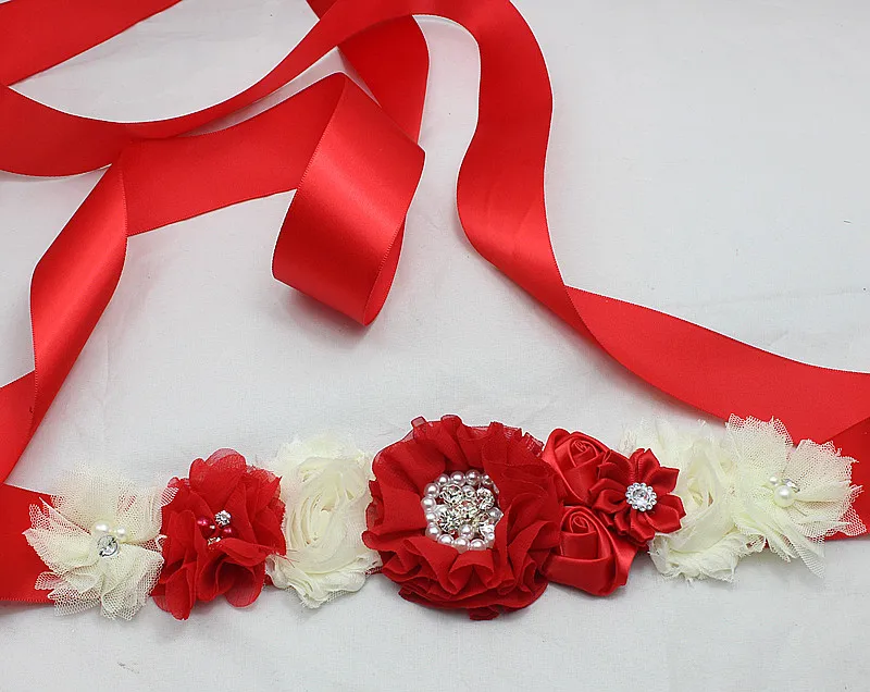 Женский ремень красная фатиновая лента для волос|sash belt|flower sash beltflower belt |