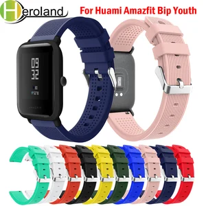 20 мм ремешок для часов Huami Amazfit Bip Youth ремешок для часов Замена для Huami Amazfit Bip BIT Lite Youth наручный браслет Мягкий силикон