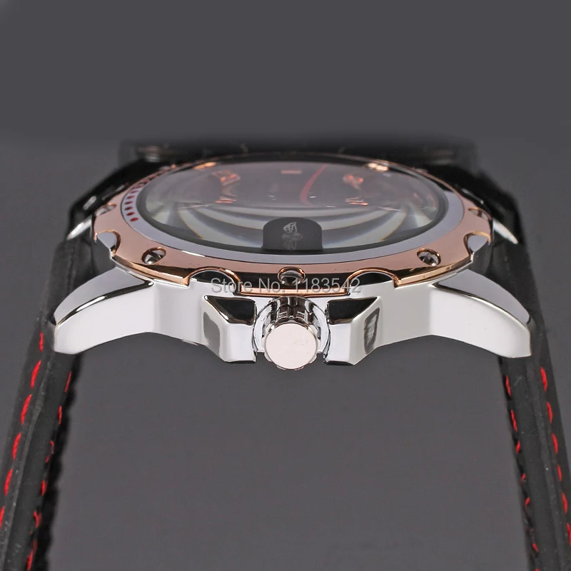 WINNER WRG8027M3T4 Automatic fashion dress wristwatch rose gold watch silicone strap for men hot selling free shipping | Наручные часы