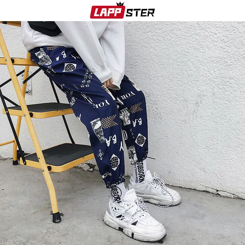 LAPPSTER, Забавный принт, Харадзюку, летние штаны для бега,, Тонкая Повседневная Японская уличная одежда, спортивные штаны, брюки высокого качества