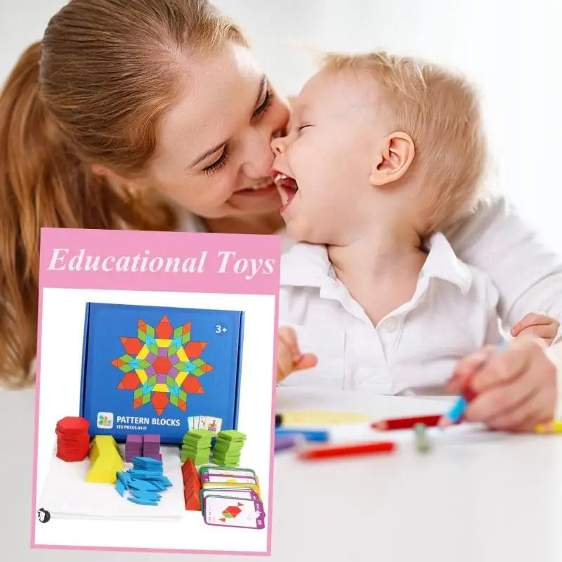 

155/130pcs Montessori Wooden Jigsaw Puzzle Board Set Colorful Baby Educational Wooden Toy for Children Learning Developing Toys