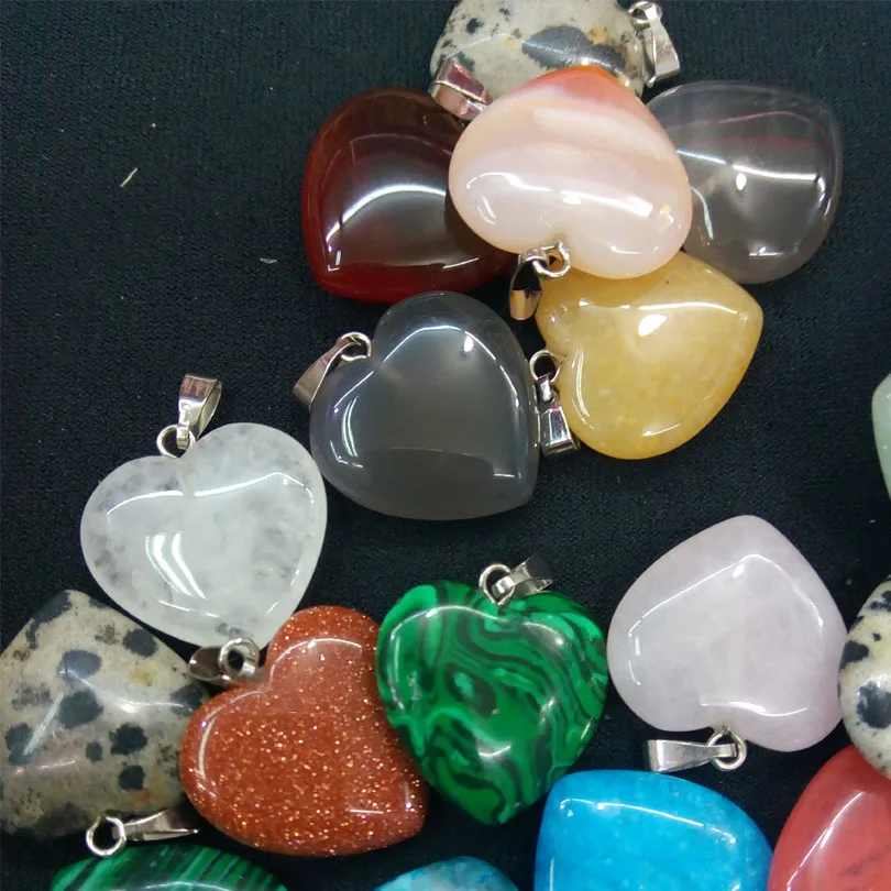 Подвески из натурального камня в форме сердца 50 шт.|stone pendant|natural stone pendantheart natural |