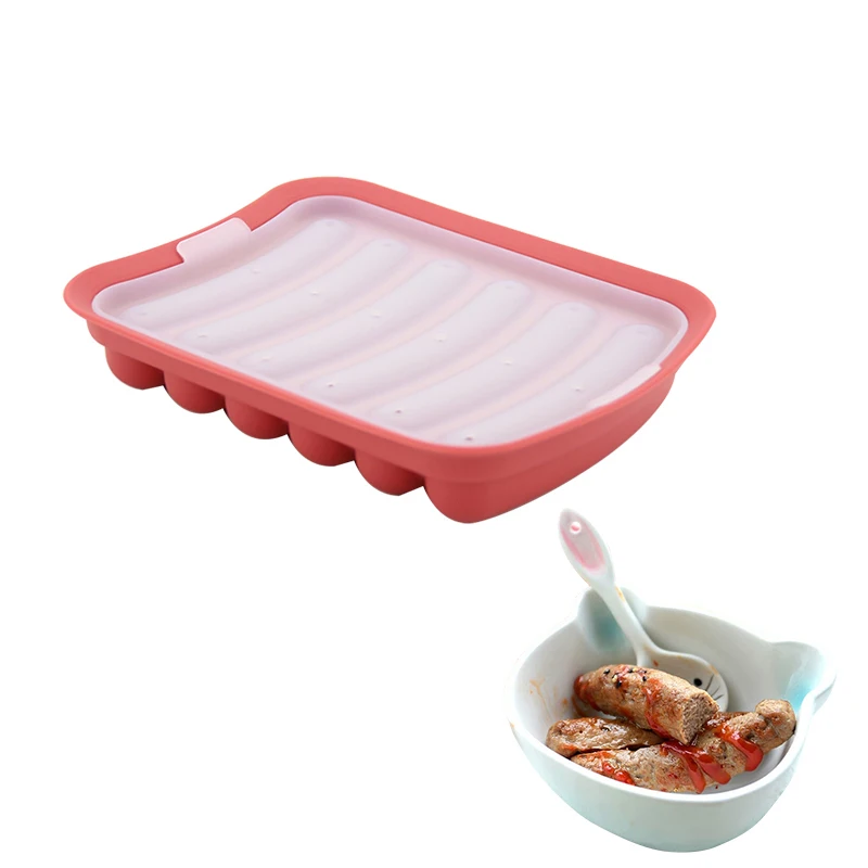 Силиконовая форма для ветчины 6 ячеек домашняя сосисок хот догов хрустящая