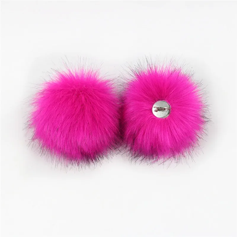 Rose Меховые помпоны DIY искусственный Лисий мех мяч брелок porte clef pompom de fourrure пушистые Меховые помпоны головные уборы аксессуары для вязания - Цвет: Rose