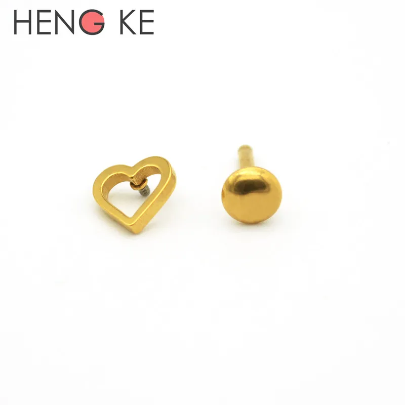 HENGKE сердце губная серьга для губ-гвоздик серьги Tragus Надеваемые На ушной хрящ
