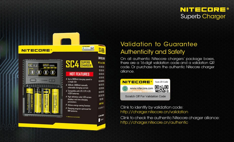 Nitecore SC4 D4 D2 I4 I2 цифровой процессор inteligente ЖК-схема Global de seguros Li-Ion 18650 14500 16340 26650 de cargador