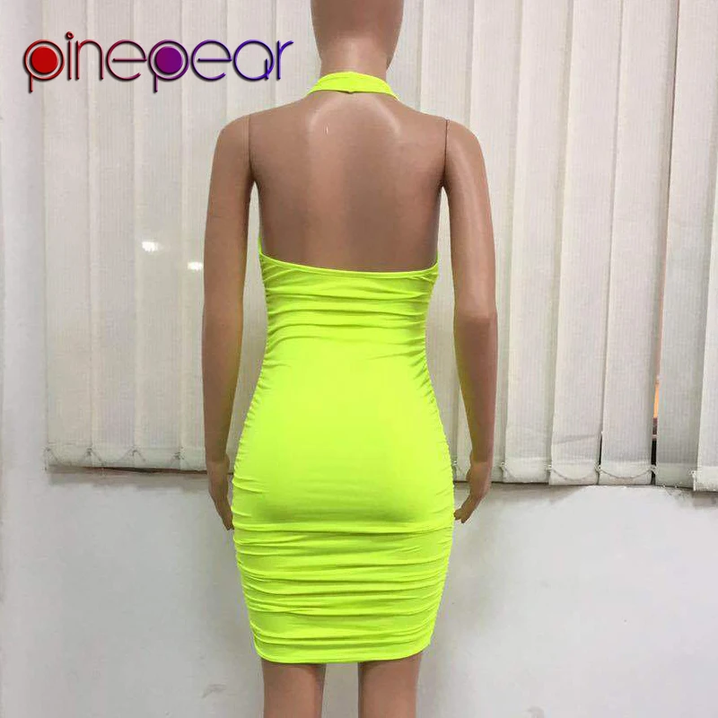 Женское Плиссированное Платье из полиэстера однотонное облегающее платье с