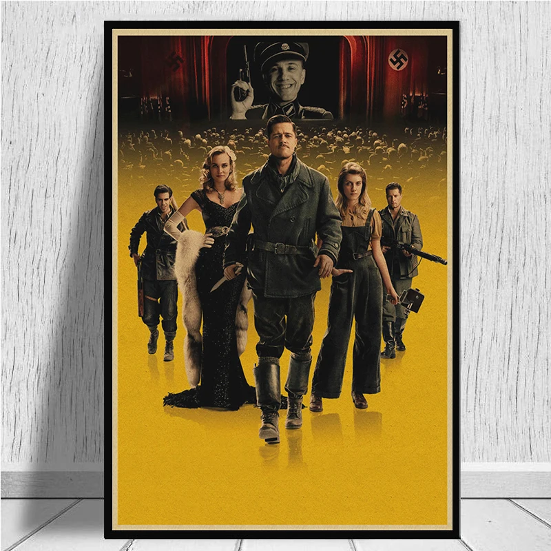 Inglourious Basterds Квентин Тарантино Классические фильмы домашний интерьер украшения Крафт Фильм плакат рисунок core наклейки на стену