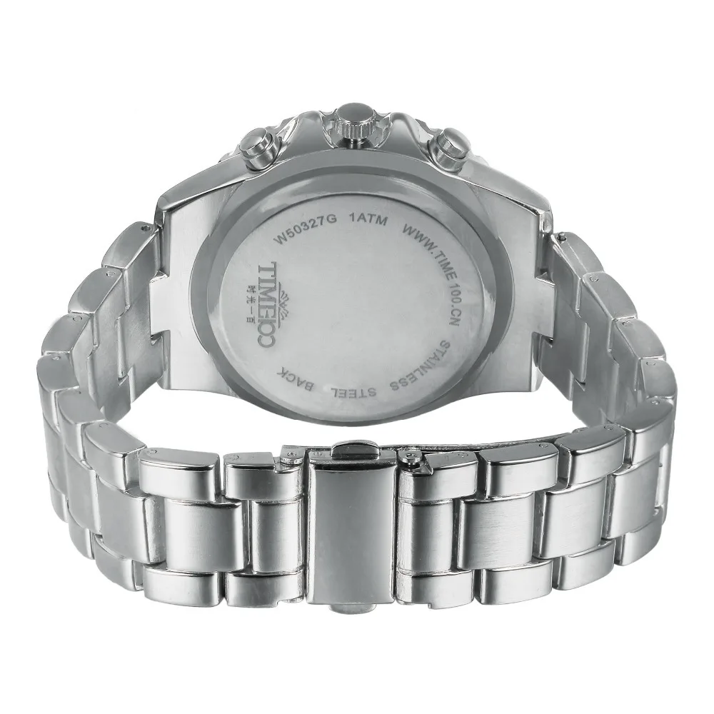 TIME100 Мужские наручные часы Кварцевые Бизнес Часы Ремешок Из Нержавеющей Стали