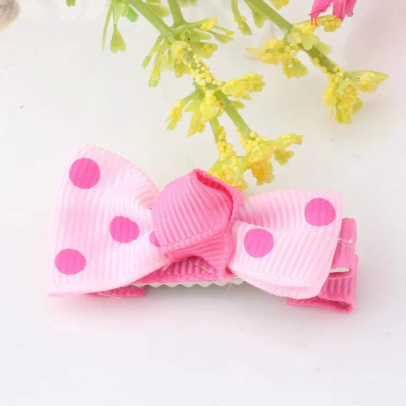 Q MISM 1PC Colorful Dot Bow Hairpins Hair Ornaments Cute Bow-Knot Princess Ribbon Clip Children Accessories | Детская одежда и