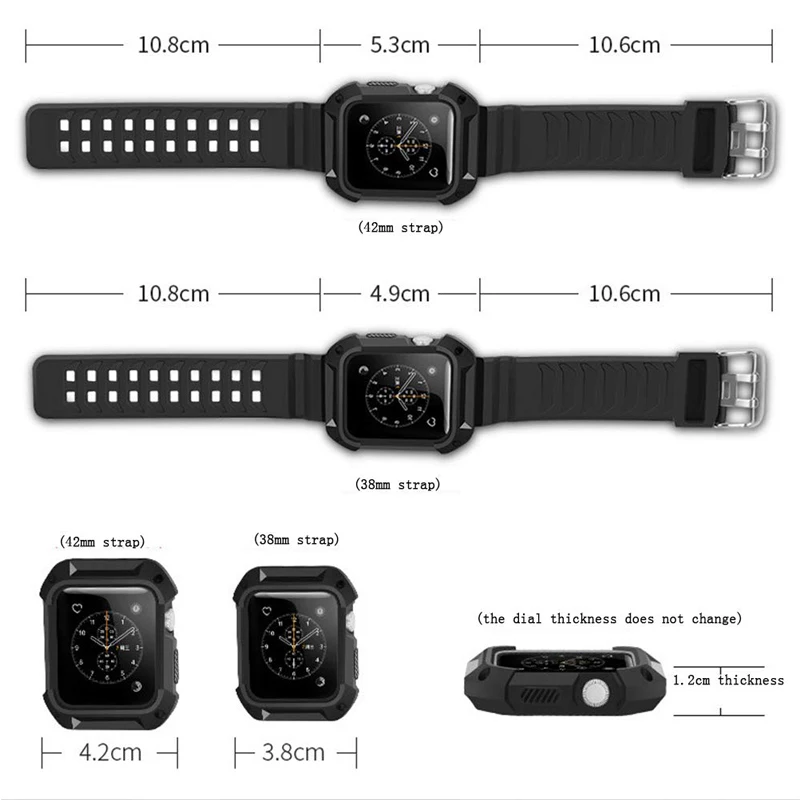 Противоударный защитный чехол для часов Apple Watch 5/4/3/2/1 ремешок 44 мм 40 42 38 iwatch крышка