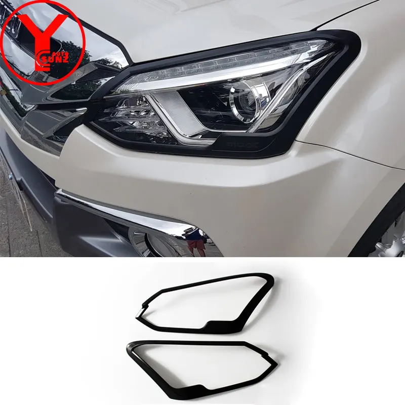 Черный налобный светильник чехлы для ISUZU mux 2017 2018 2019 ABS s лампа автозапчасти