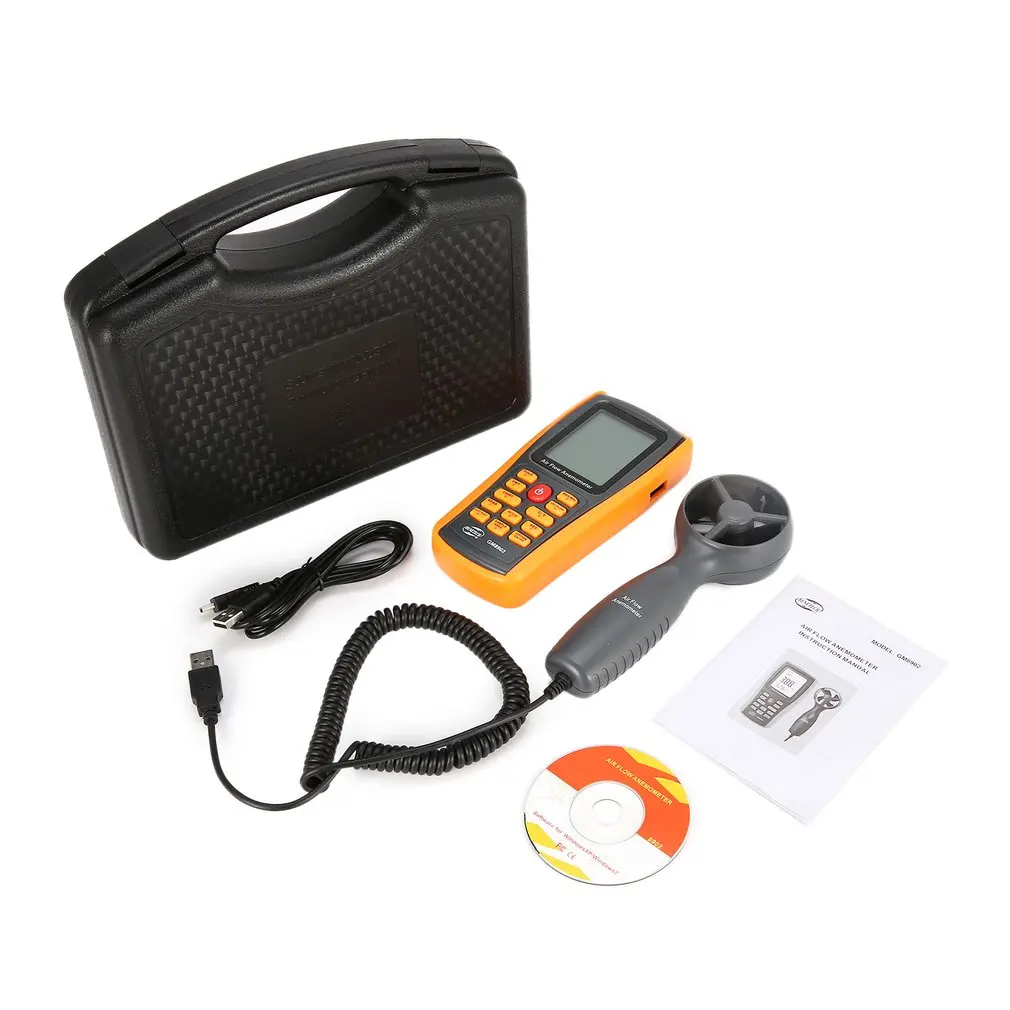 BENETECH GM8902 0-45M/S Digital Anemometer Wind Speed Meter Air Volume Ambient Temperature Tester With USB Interface | Инструменты