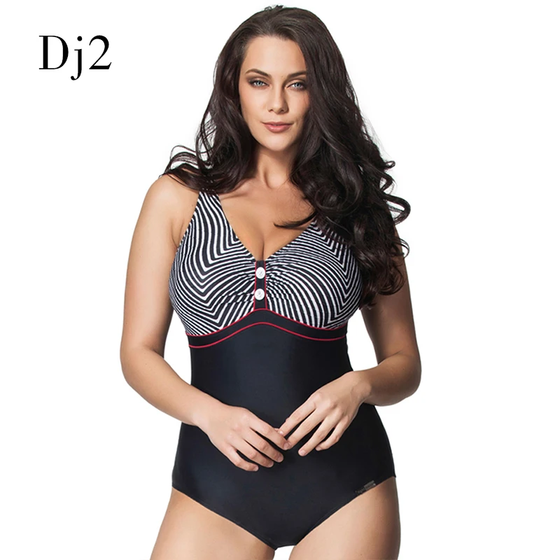 Хит продаж купальный костюм большого размера для женщин купальник в полоску с