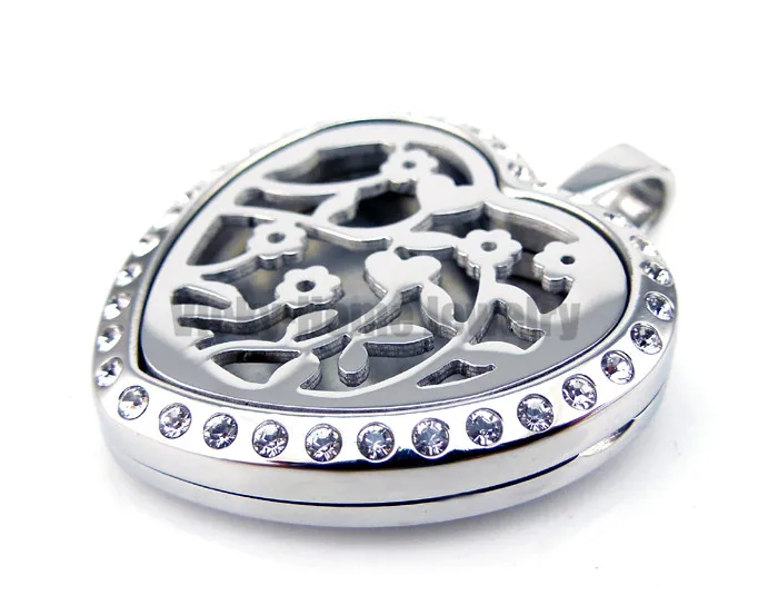 Peach Flower Satinless Steel 30mm Essential Oils Aromatherapy Diffuser Locket Silver Pendants drop shipping | Украшения и