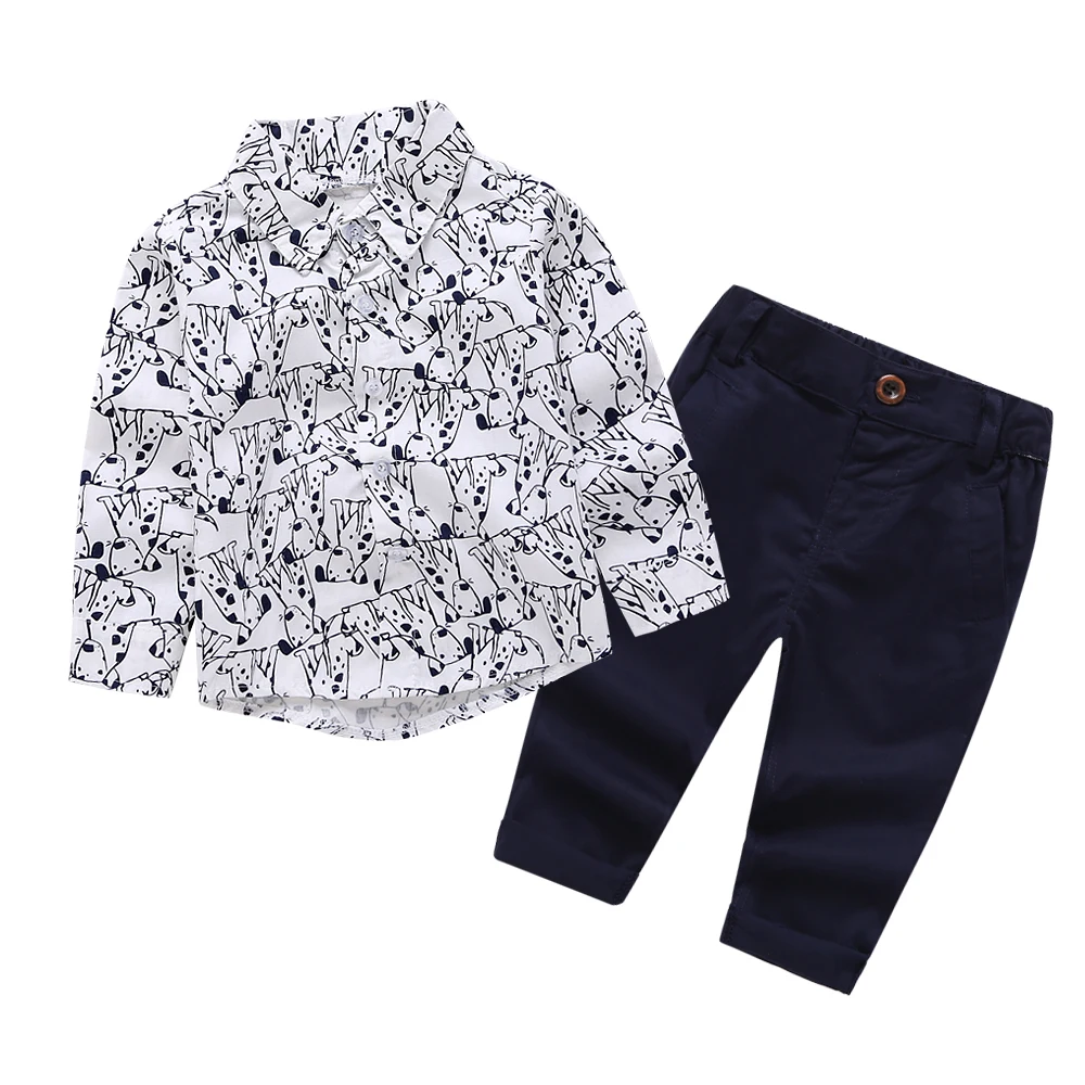 Осень 2020 новый стиль комплект одежды для маленьких мальчиков рубашка с длинными