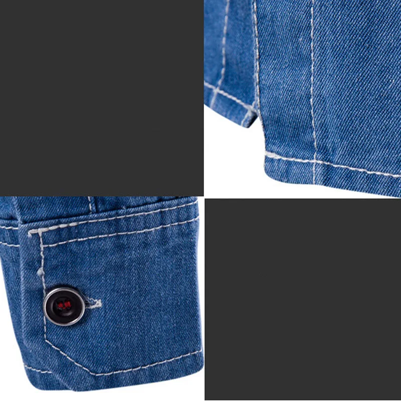 

Spring Mens Jeans Shirts Long Sleeve High Quality Denim Shirt For Men European And American Style Plus Size 6XL Shirts Men S2949