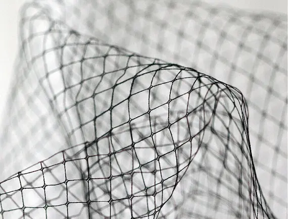 1 Yard Black Diamond Lattice Mesh Fabric Stiff Checks For Veil ws1037 | Дом и сад