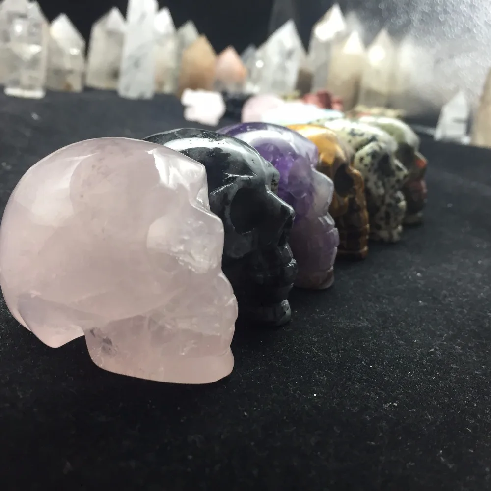 Резное Исцеление в виде черепов 6 шт./набор|natural stones and crystals|skulls carvedstones crystals |