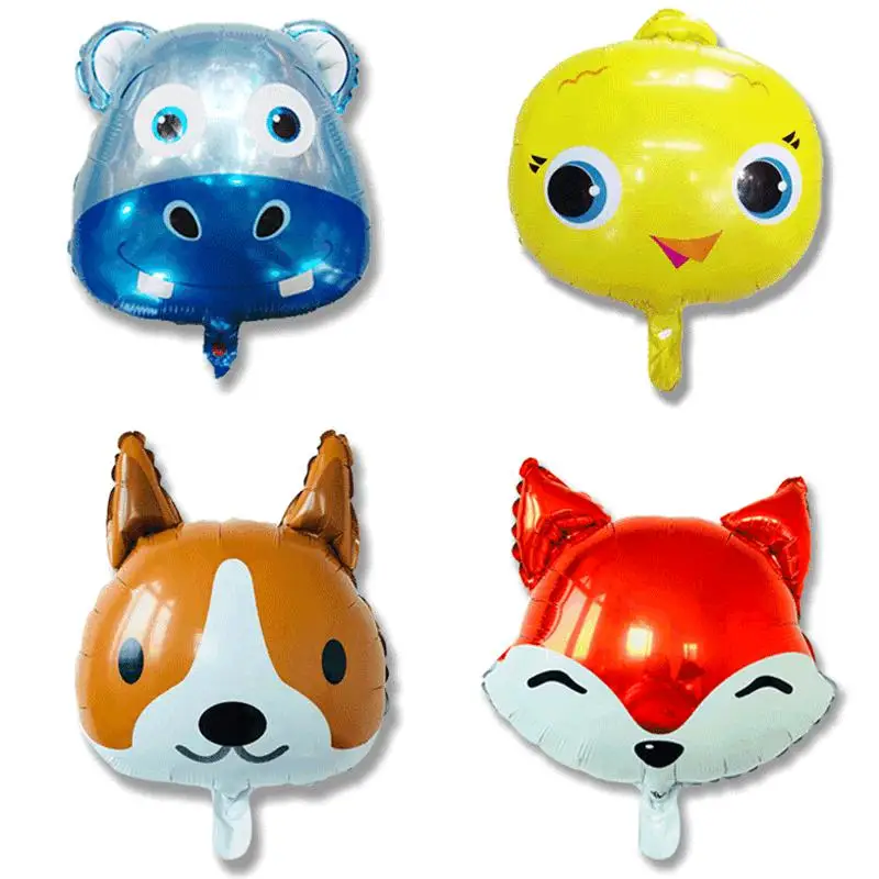 18 дюймов голова животного Фольга Воздушный шар лиса собака утка Kawaii аксессуары