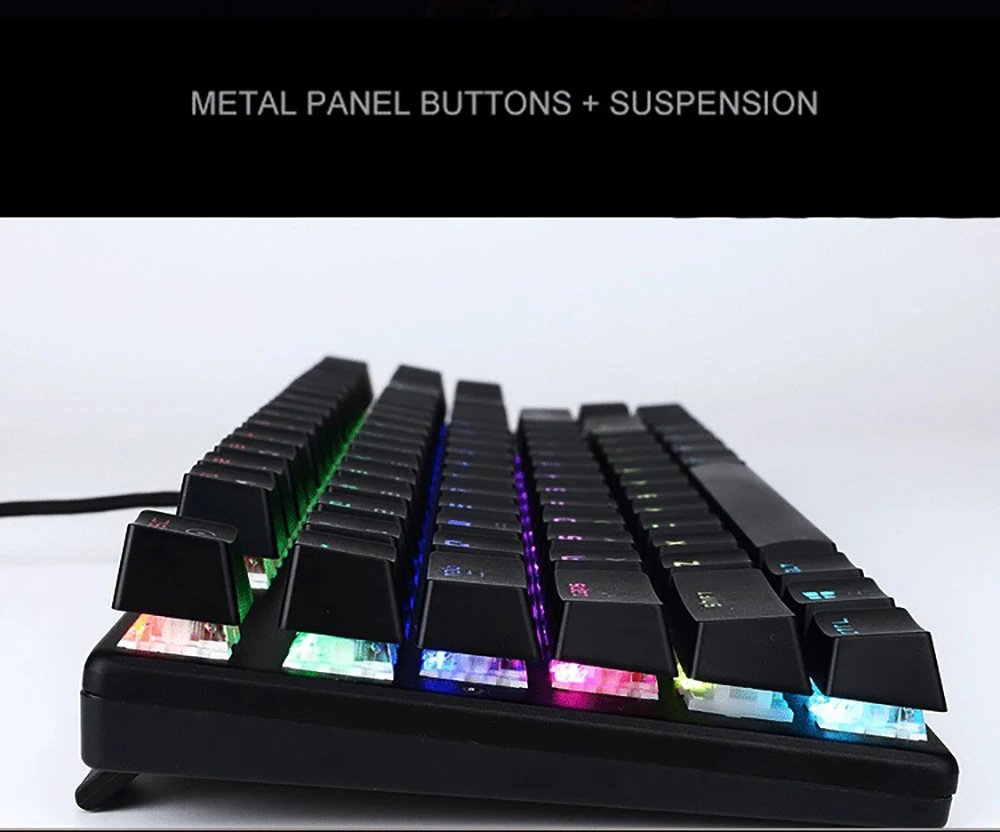 Magic-Refiner русская английская версия механическая клавиатура игровая клавиатура USB Проводные клавиатуры RGB подсветка синий переключатель 87 клавиш
