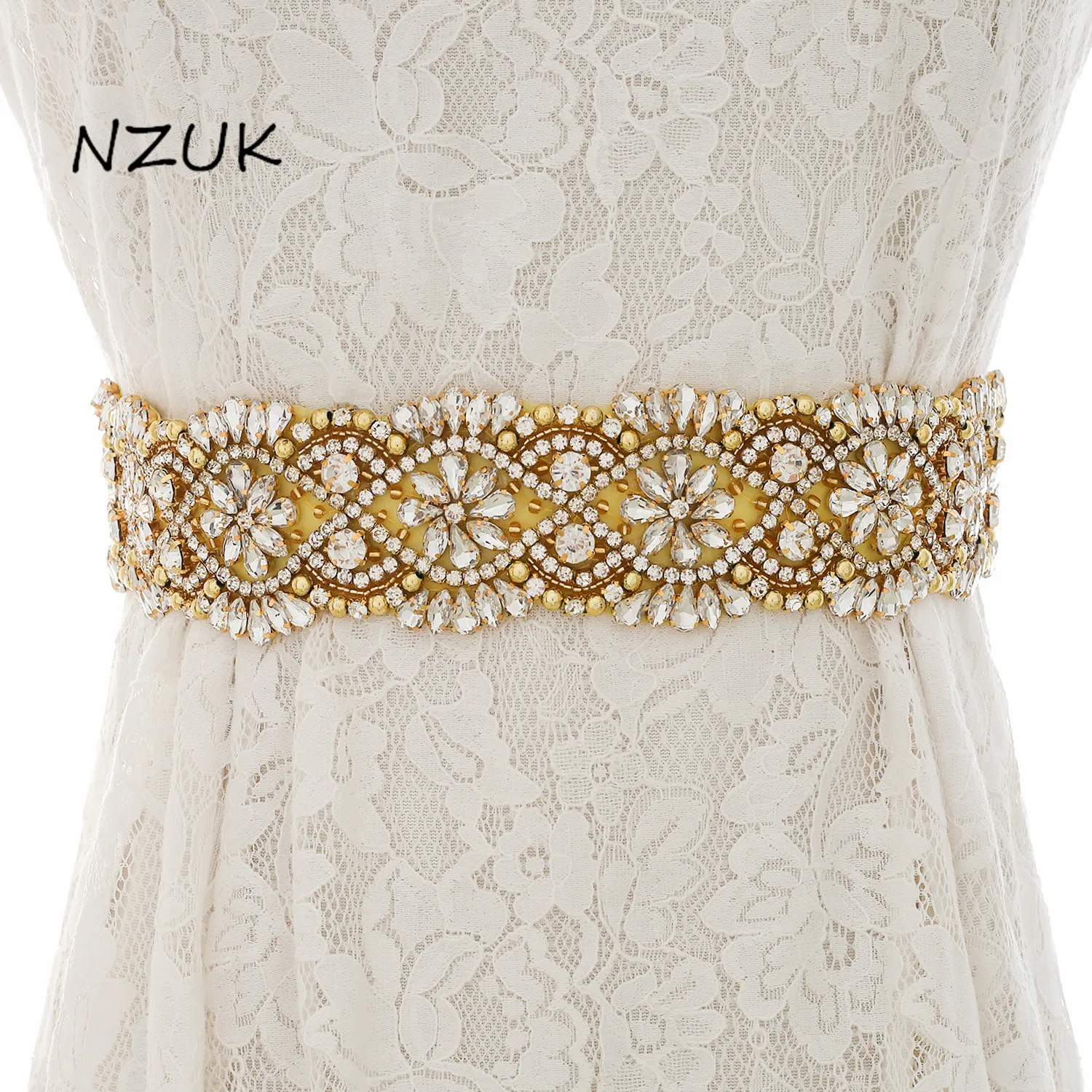 

Crystal Bridal Belt Rhinestones Wedding Belt Gold Diamond Bridal Sash For Wedding Prom Gown ZZY139G