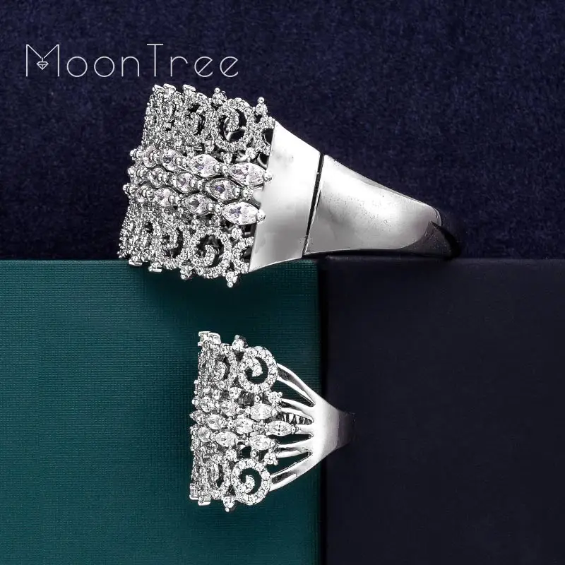 MoonTree роскошный большой нежный 3 тона смешанный кубический цирконий медь