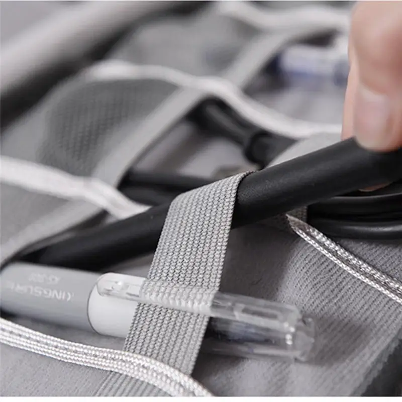 Серый цифровая сумка для хранения USB органайзер кабеля данных наушники провода