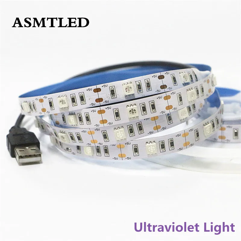 0 5 м 1 2 DC5V ультрафиолетового Лента лампы светильник SMD 5050 30 светодиодный s/m USB УФ
