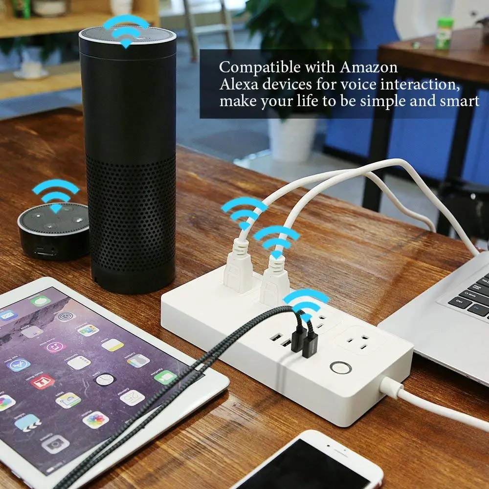 Smart Life Wifi умная лента питания с разъемом Tuya для ЕС, Великобритании, США, Австралии, 4 порта usb, 4 выхода, независимое управление, работает с Alexa Google Home