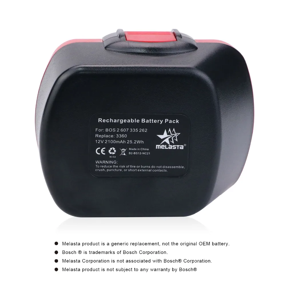 Ni Cd аккумулятор Melasta 12 в 2100 мАч для Bosch BAT139 BAT043 BAT045 BAT046 BAT049 BAT120 2 607 335 249 261 262|battery for