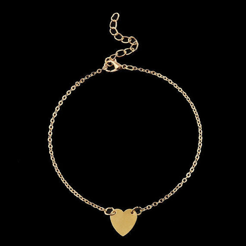 Simple Sexy Foot/Leg/cheville Chain Anklets Bracelets Heart Shape Fashion Brand Vintage Jewelry For Women Freeshipping | Украшения и