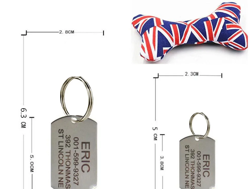 Бирка для питомца из нержавеющей стали с бесплатной гравировкой на двух