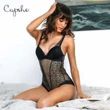 CUPSHE женское черное Сетчатое цельное нижнее белье беспроводной