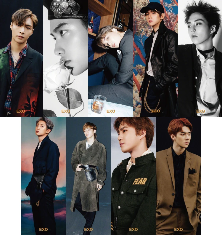 [MYKPOP] EXO роскошный подарочный набор CD+ открытка+ Фотокнига+ держатель для фотографий+ нагрудник+ браслет+ закладки+ наклейки+ бумажный пакет SA18110706