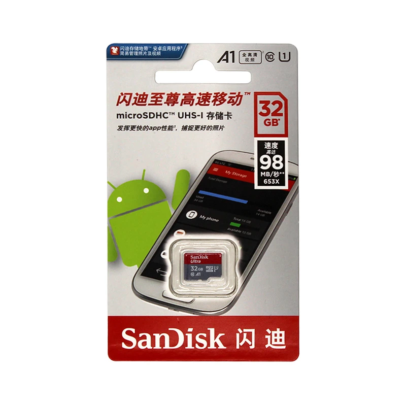 Sandisk Micro sd-карта class 10 карта памяти TF карта, 16 ГБ, 32 ГБ, 64 ГБ, 128 Гб до 100 МБ/с. карты памяти sd