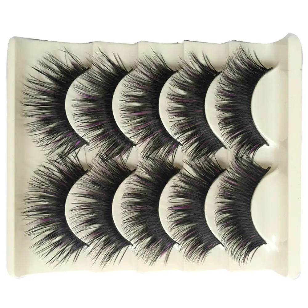 5 пар модный макияж ручной работы натуральные длинные накладные ресницы для глаз